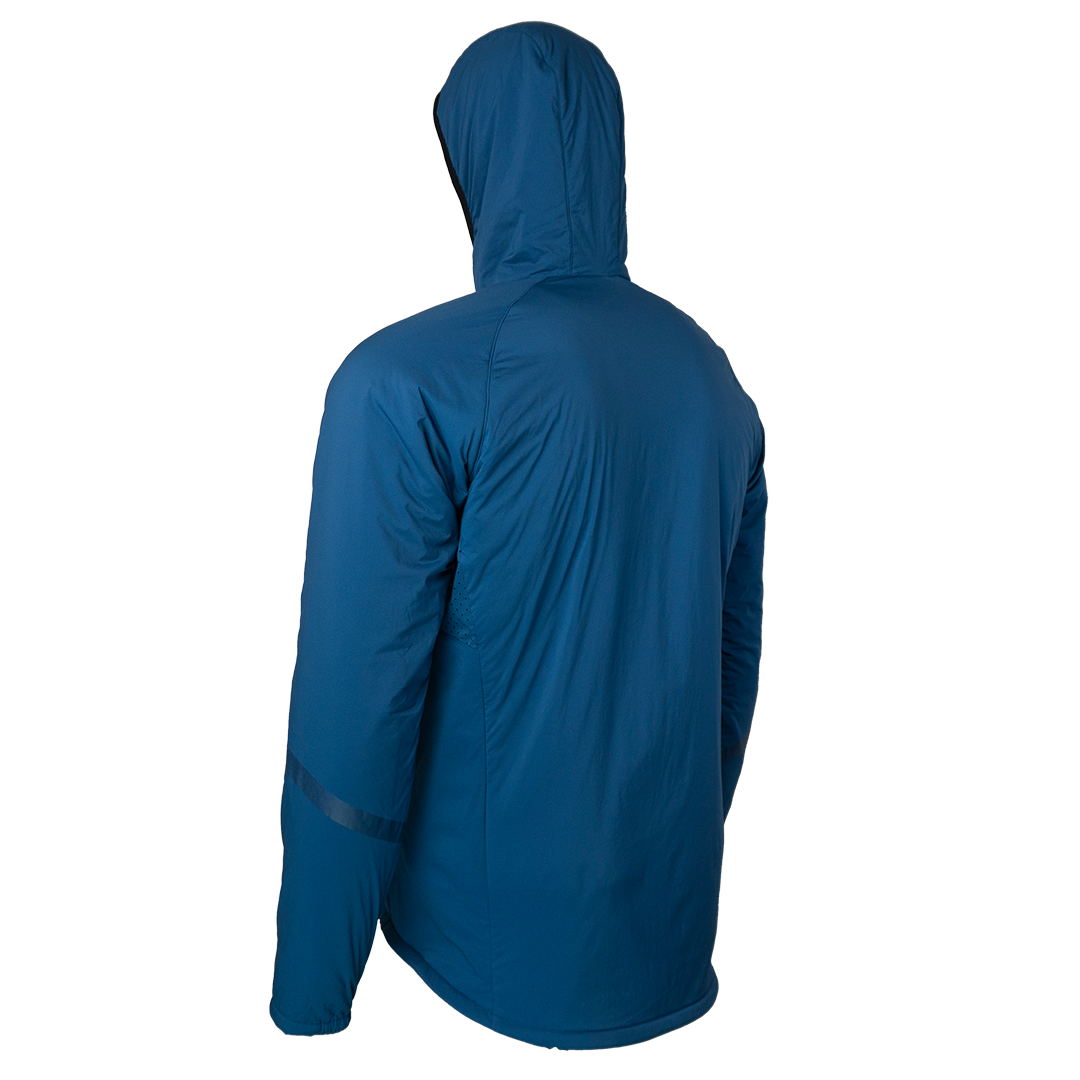 left rear view of men's active mid layer
