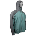 Angled front view of the ultralight rain jacket