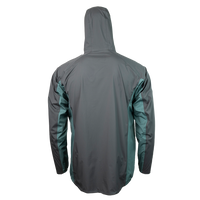 rear view of men's ultralight rain jacket