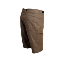 Angled rear view of men's hiking shorts