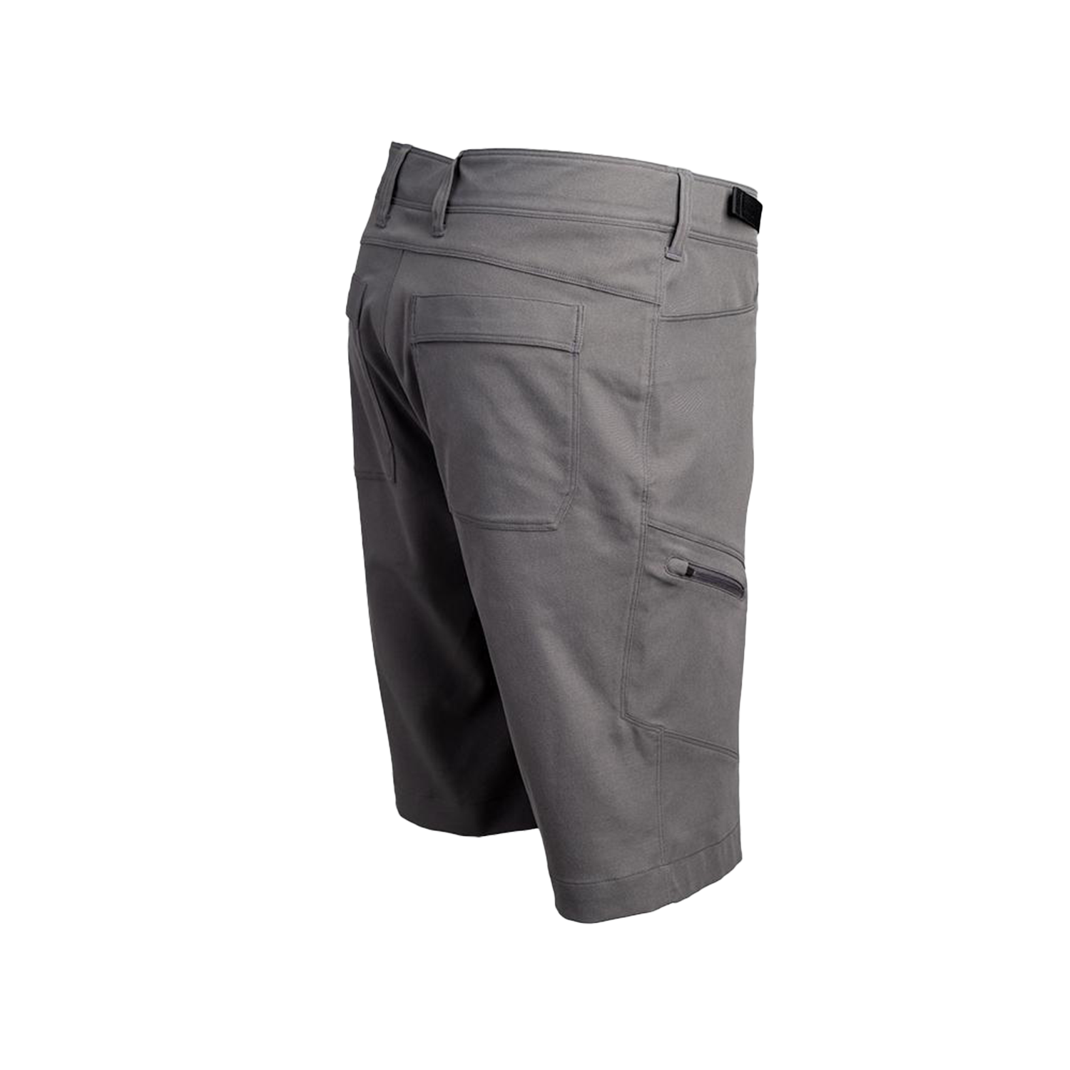 Angled rear view of men's backpacking shorts