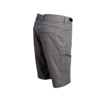 Angled rear view of men's backpacking shorts