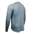 Long-sleeve athletic shirt on a white background 45 degree back right view
