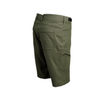 Angled rear view of men's hiking shorts