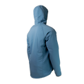 Rear angled view of the Outdoor Vitals Vario Jacket with the hood up