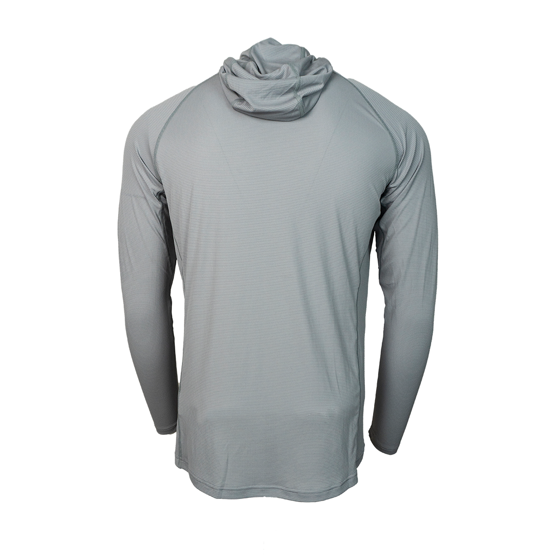 Gray Altitude Sun Hoodie rear view. Hoodie only.