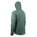 45 degree back left side view of windbreaker jacket for backpacking