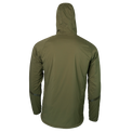 rear view of men's technical hiking hoodie for backpacking