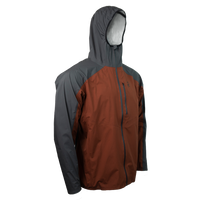 Angled front view of the ultralight rain jacket
