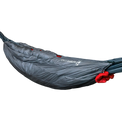Outdoor Vitals StormLoft Down UnderQuilt mounted to a hammock.