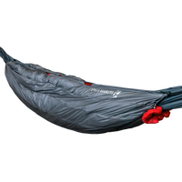 Outdoor Vitals StormLoft Down UnderQuilt mounted to a hammock.