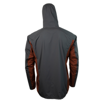 rear view of men's ultralight rain jacket