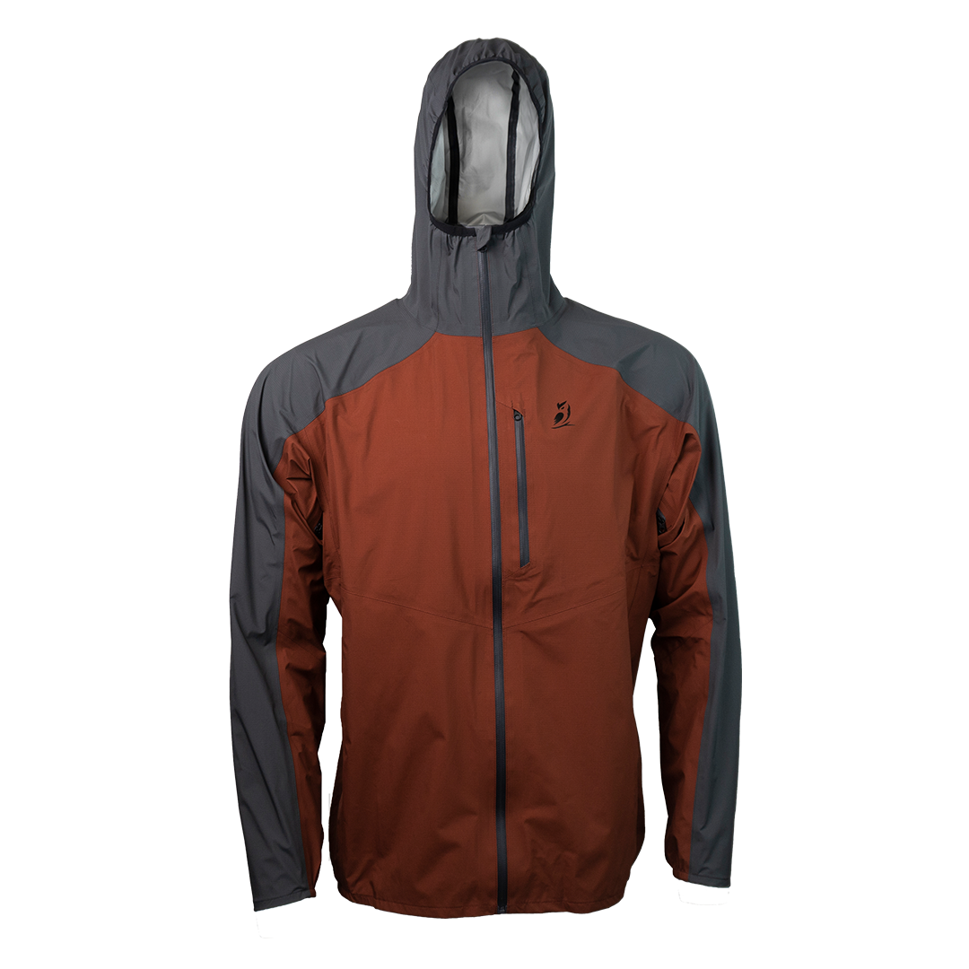 front view of men's ultralight rain jacket