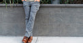 Front view of Outdoor Vitals Satu Adventure Pants worn in a casual setting.