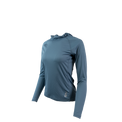 Ultralight synthetic hoodie, displaying true flat-lock seams and a minimal clean collar.