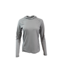 Ultralight synthetic hoodie, displaying true flat-lock seams and a minimal clean collar. Front view