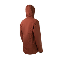45 degree angle back left view of the hooded jacket